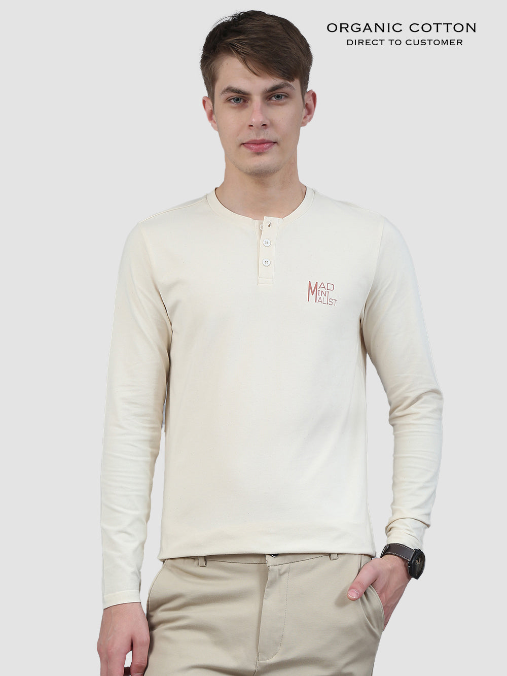 Organic Cotton Mens Henley T-Shirt