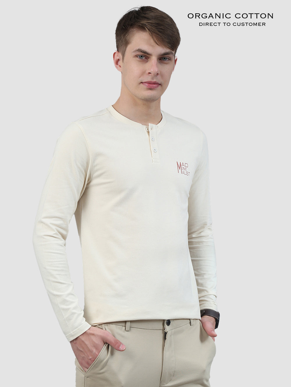 Organic Cotton Mens Henley T-Shirt