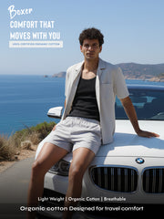 Grey Organic Cotton Short Boxer for Mens - Pack of 1