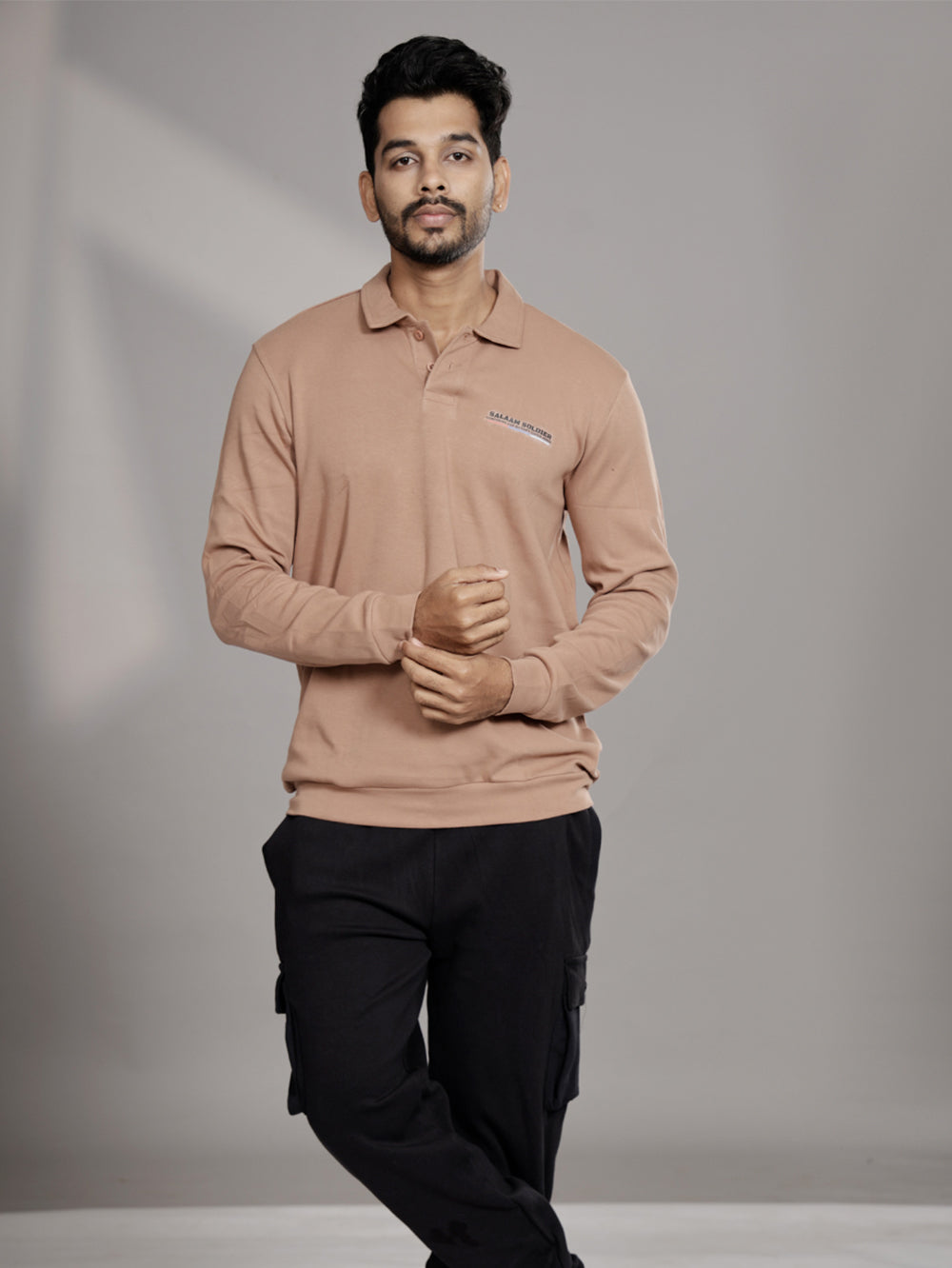 Salaam Soldier Organic Cotton Mens Polo Full Sleeve