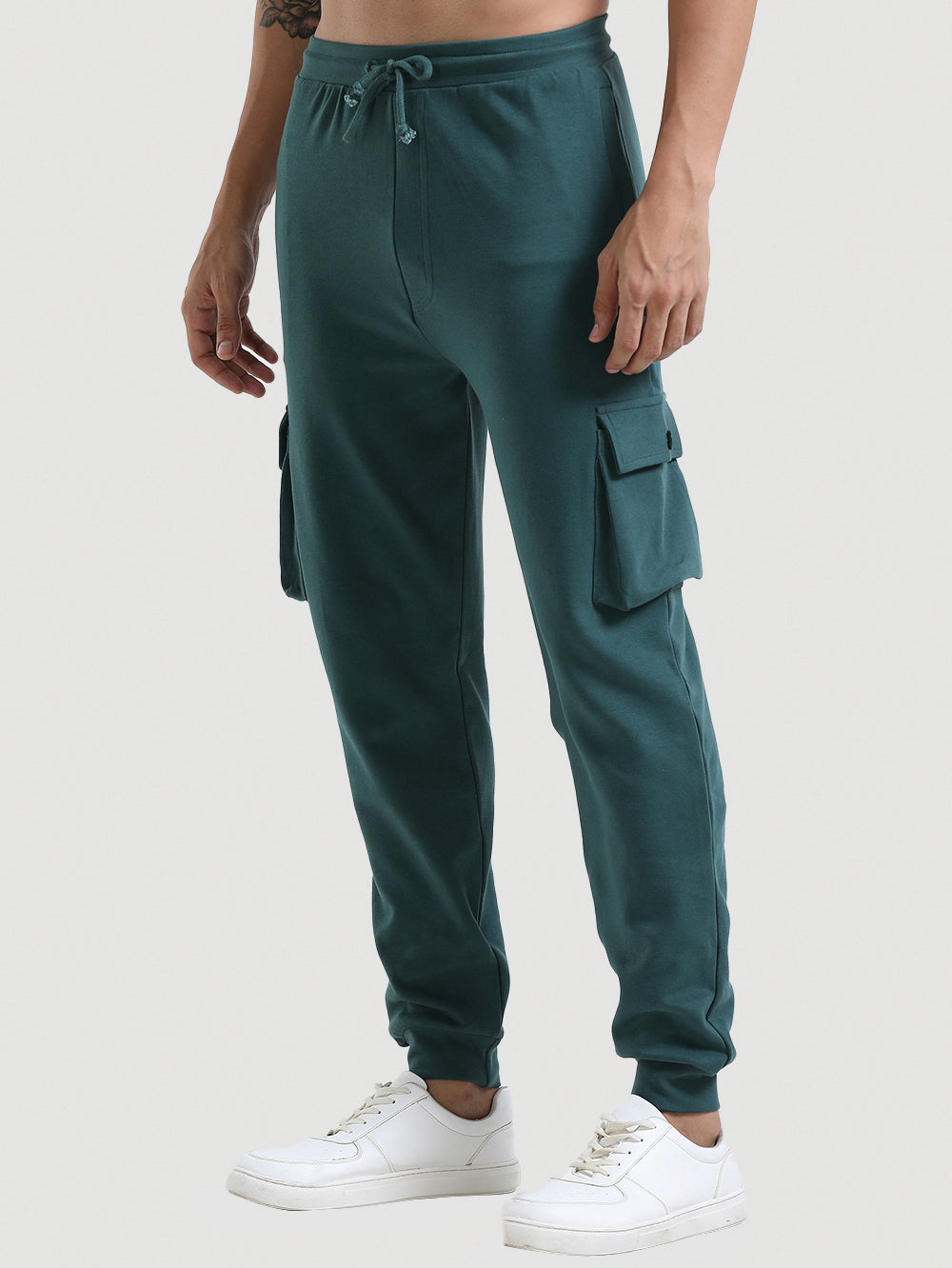 LuxeStretch Organic Cotton Joggers for Men - Bistro Green