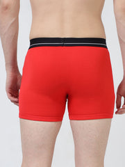 Gull grey and Red Organic Cotton super stretch Trunk with Outer Elastic Waistband - Pack of 2