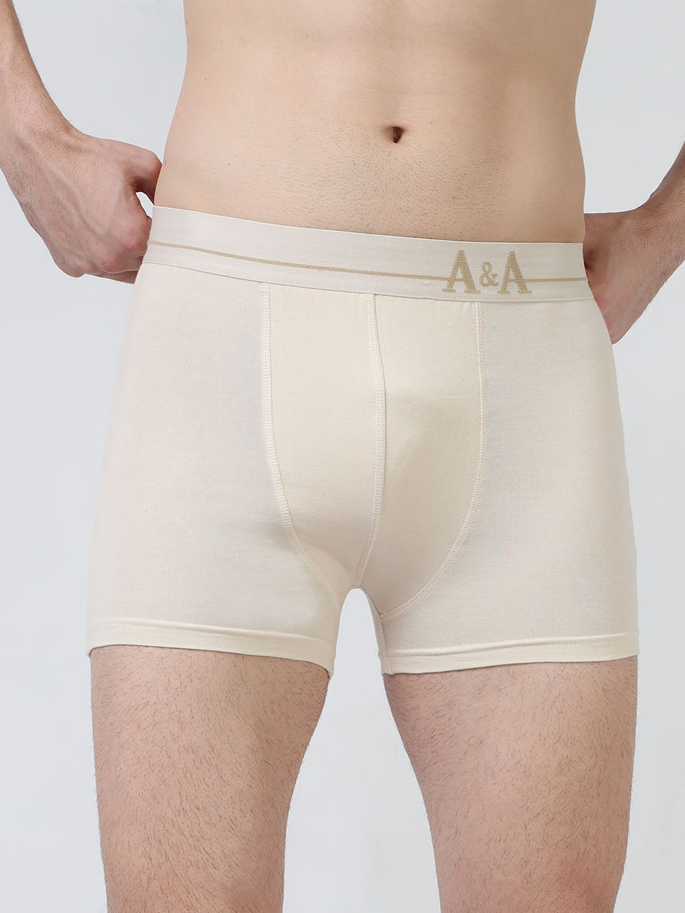 Mens Organic Cotton Ribbed Trunk – Long Length - No Chemical Processing