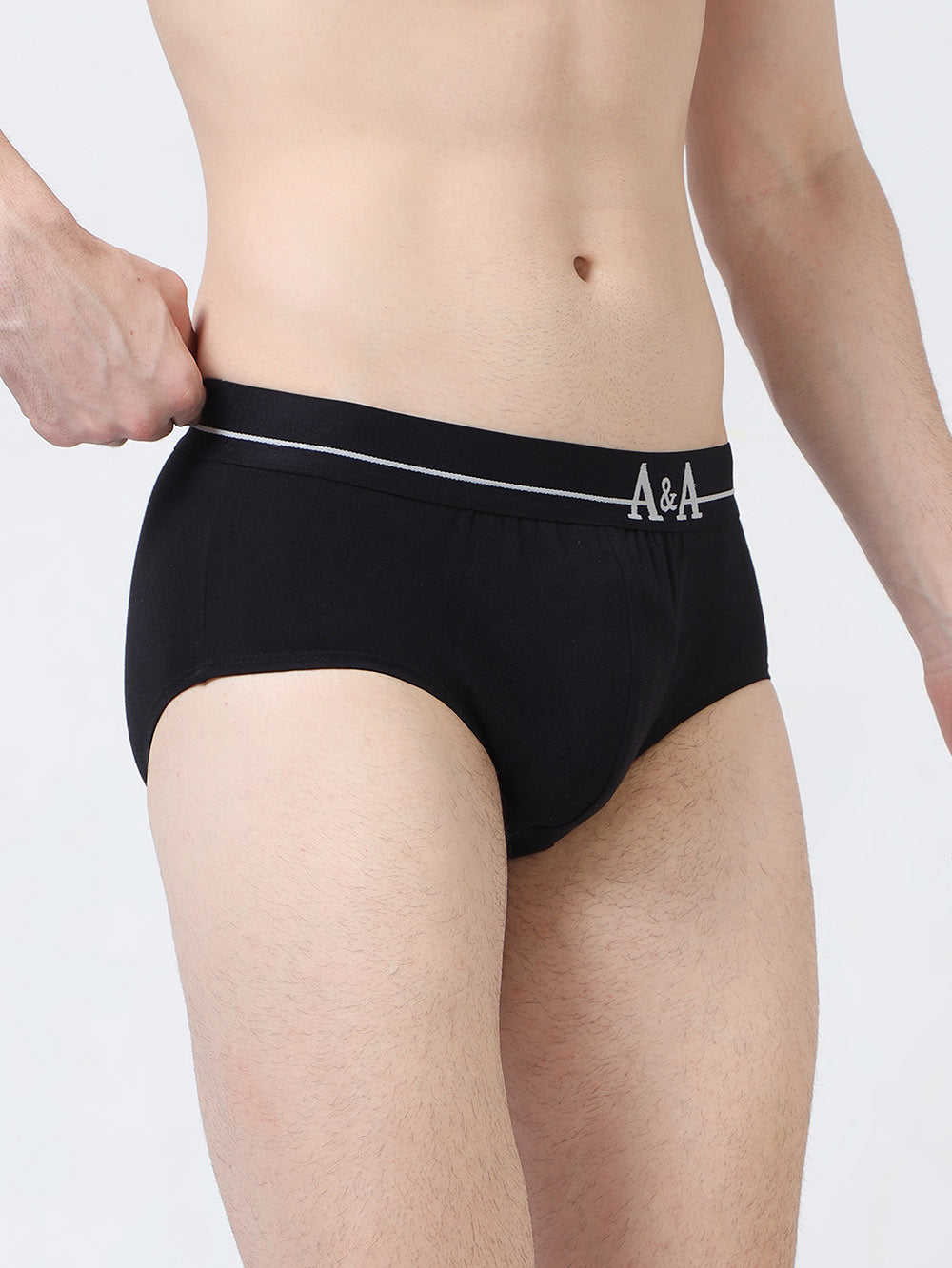 White Swan Organic Cotton Super Stretch Brief with Outer Elastic Waistband. Pack of 2.