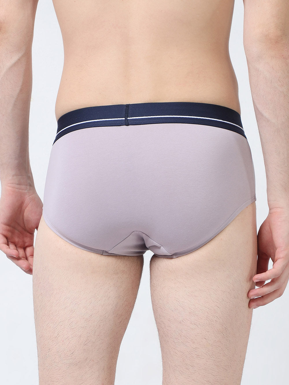 Black Organic Cotton Super Stretch Brief with Outer Elastic Waistband. Pack of 2.