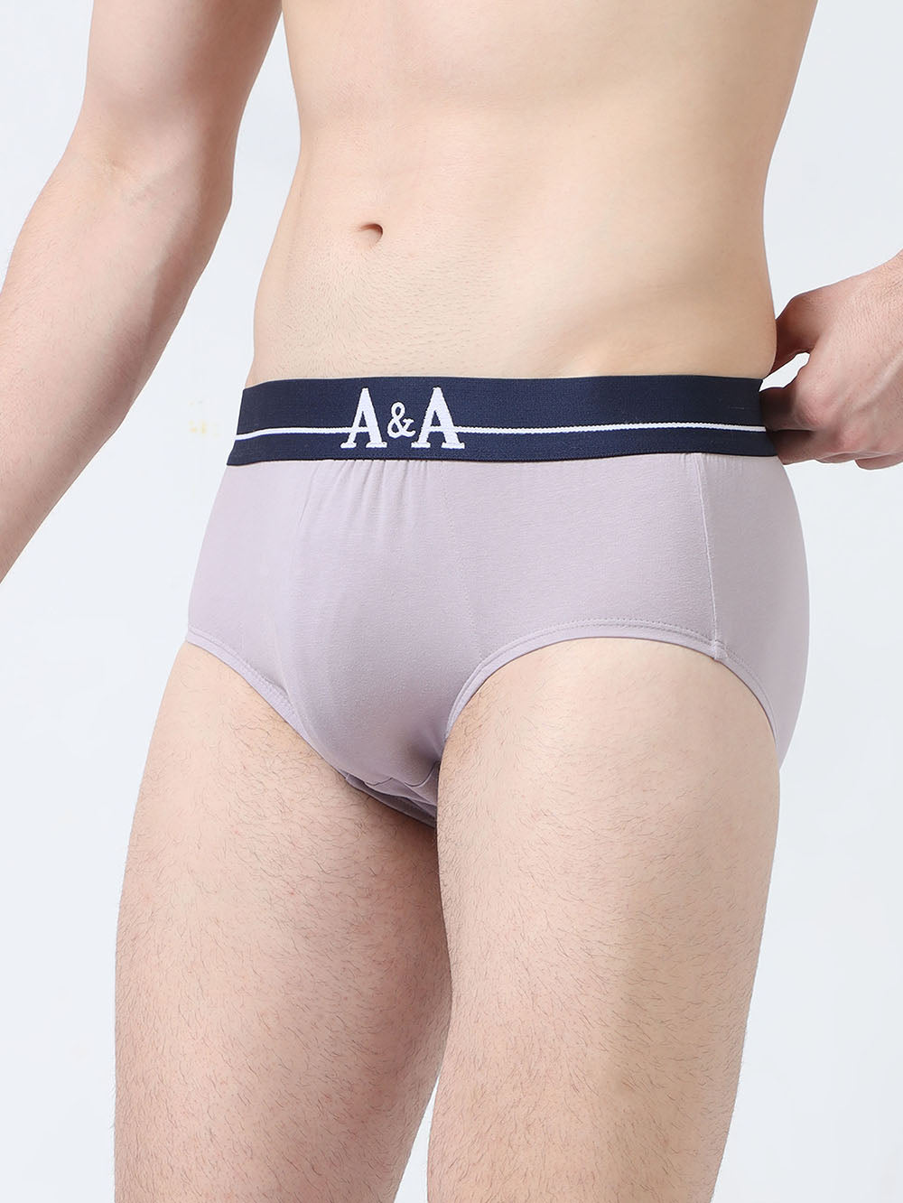 Black Organic Cotton Super Stretch Brief with Outer Elastic Waistband. Pack of 2.