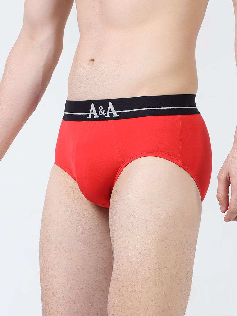 Black Organic Cotton Super Stretch Brief with Outer Elastic Waistband. Pack of 2.