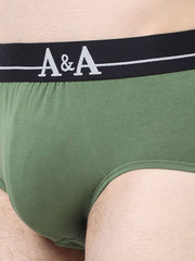 Vineyard Green Organic Cotton Super Stretch Brief with Outer Elastic Waistband. Pack of 2.