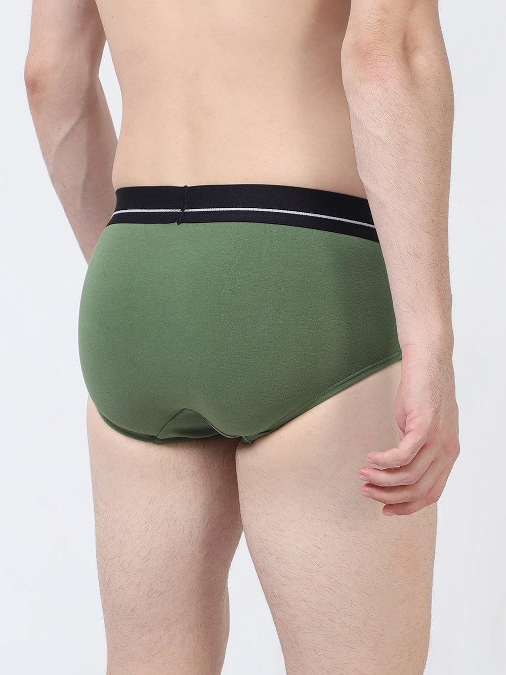 Vineyard Green Organic Cotton Super Stretch Brief with Outer Elastic Waistband. Pack of 2.