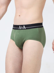 Vineyard Green Organic Cotton Super Stretch Brief with Outer Elastic Waistband. Pack of 2.