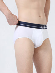 White Swan Organic Cotton Super Stretch Brief with Outer Elastic Waistband. Pack of 2.