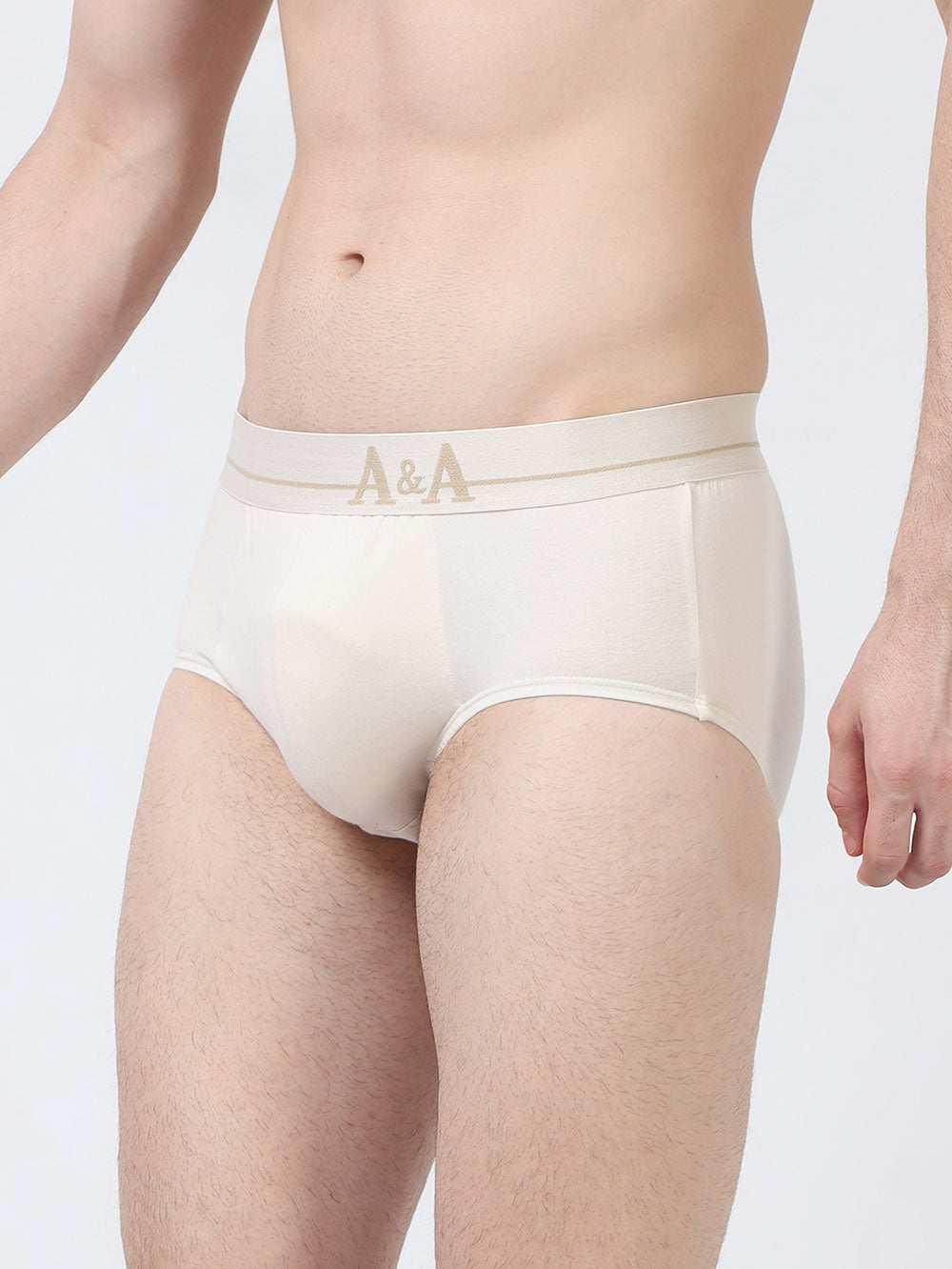 White Swan Organic Cotton Super Stretch Brief with Outer Elastic Waistband. Pack of 2.