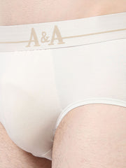 White Swan Organic Cotton Super Stretch Brief with Outer Elastic Waistband. Pack of 2.