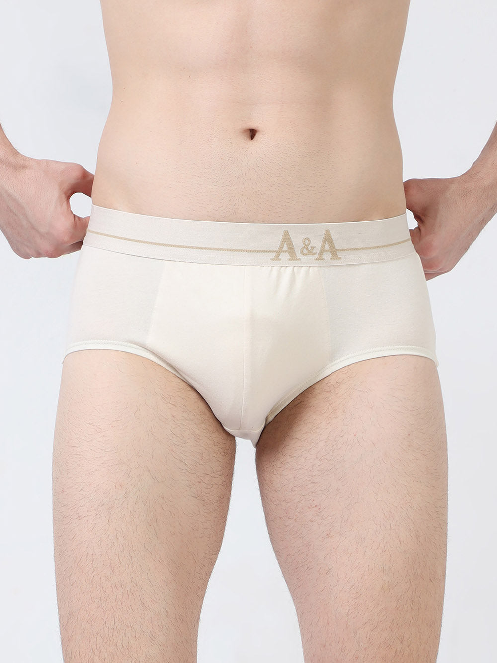 Mens Organic Cotton Stretch Brief – Outer Elastic Waistband - No Chemical Processing