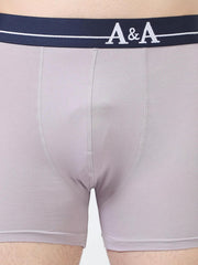 Gull grey and Gull grey Organic Cotton super stretch Trunk with Outer Elastic Waistband - Pack of 2