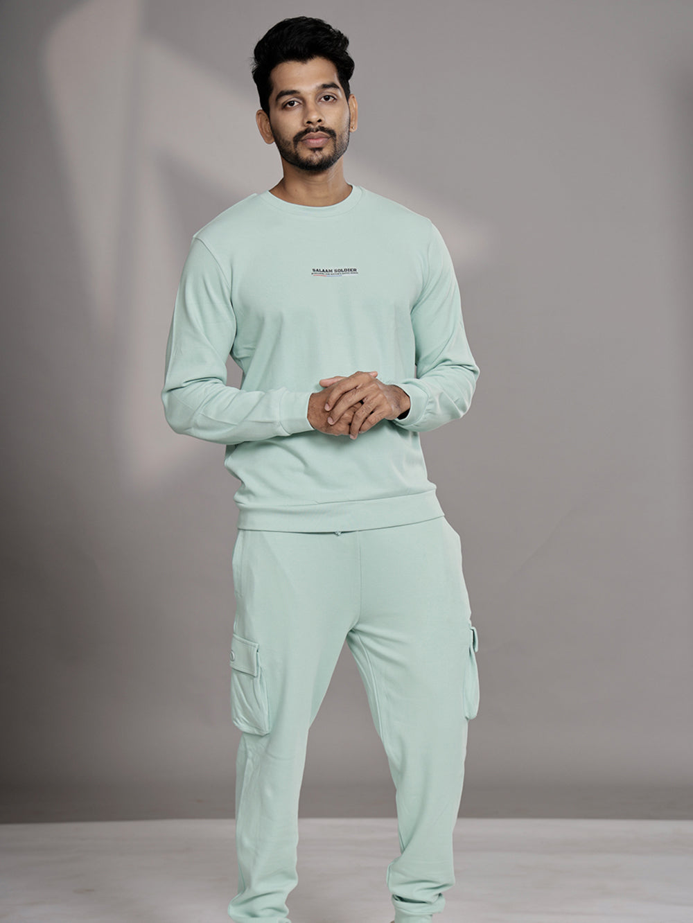 Salaam Soldier Organic Cotton Mens Pullover - Cameo Green