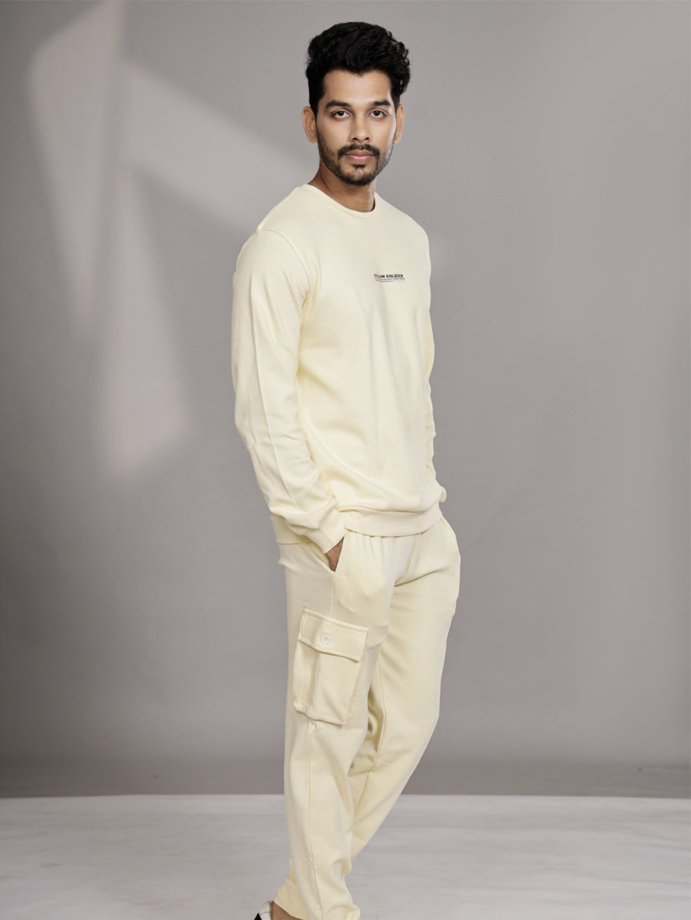 LuxeStretch Organic Cotton Joggers for Men - Baby Yellow