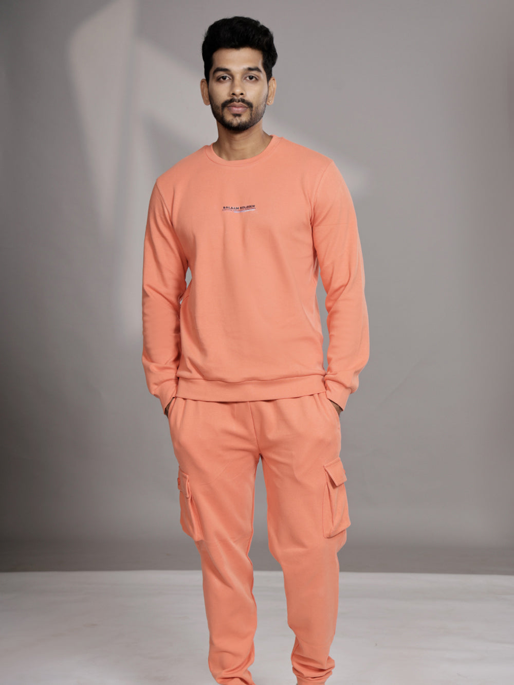 Salaam Soldier Organic Cotton Mens Pullover - Flamingo