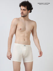 Mens Organic Cotton Stretch Rib Trunk – Covered Waistband - Regular Length - No Chemical Processing