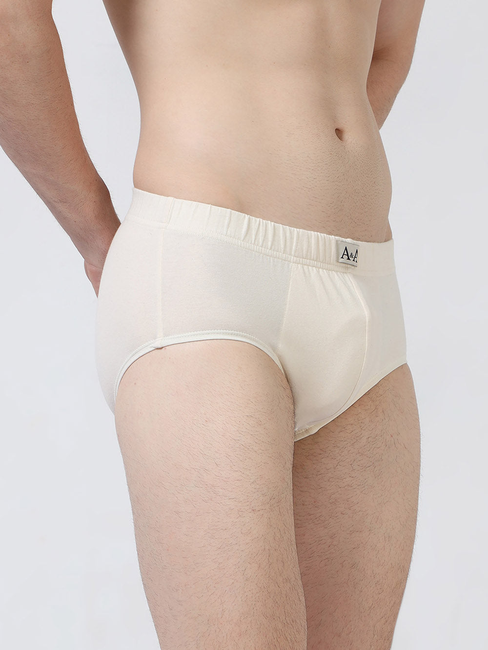 Mens Ultra-Soft Organic Cotton Stretch Brief - Fabric Covered - No Chemical Processing