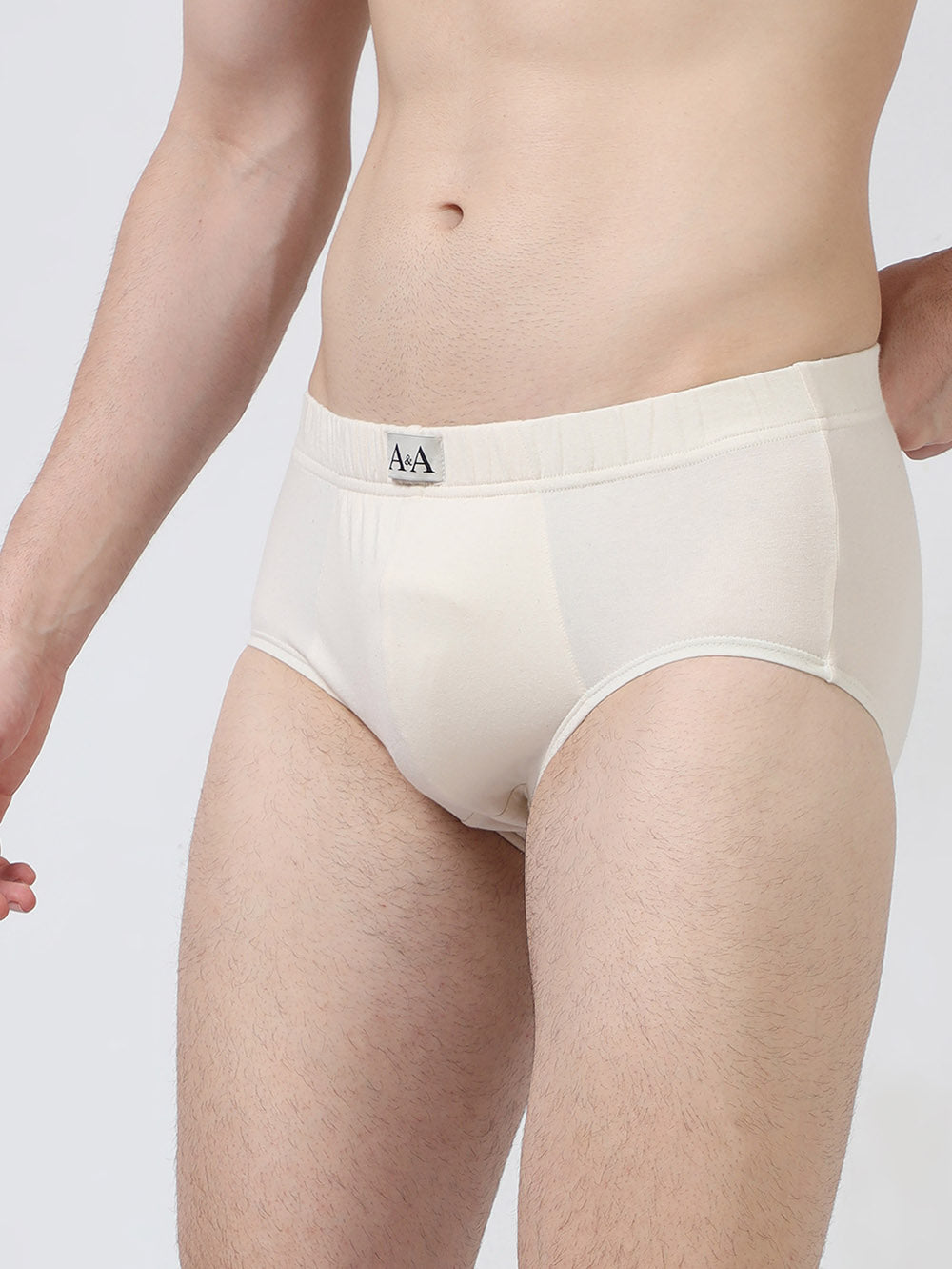 Mens Ultra-Soft Organic Cotton Stretch Brief - Fabric Covered - No Chemical Processing