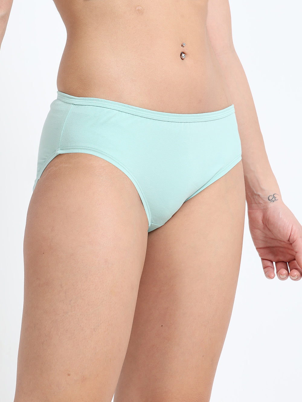 Peach Amber and Cameo Green Organic Cotton Mid-Waist Panty for Women - Pack of 2