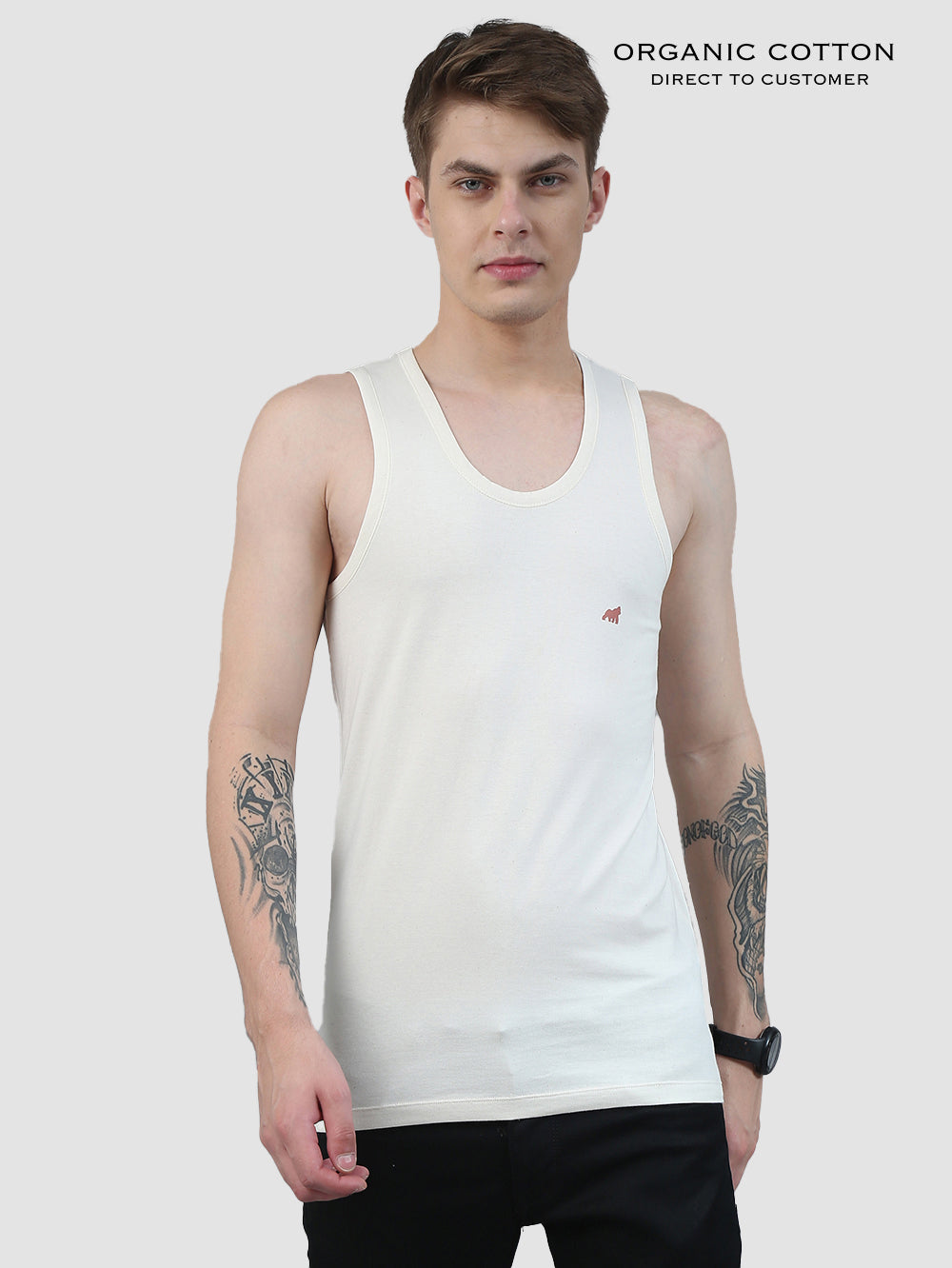 Organic Cotton With Elastane Mens Sleeveless Vest