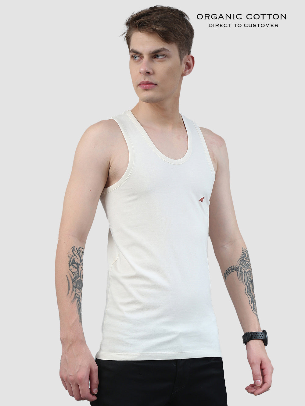 Organic Cotton With Elastane Mens Sleeveless Vest