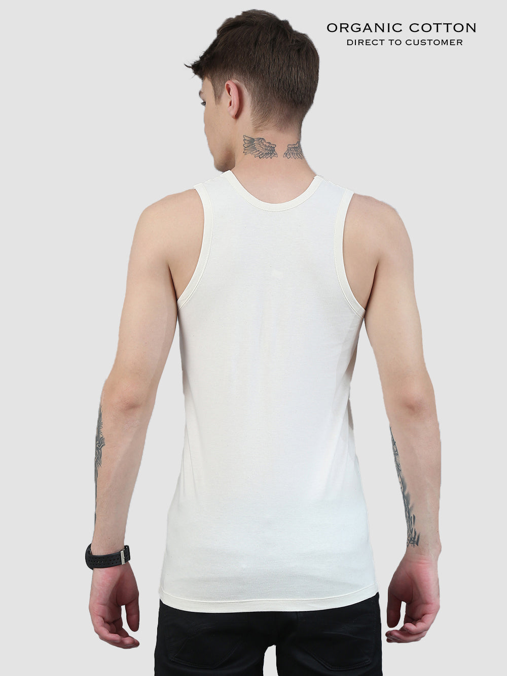 Organic Cotton With Elastane Mens Sleeveless Vest