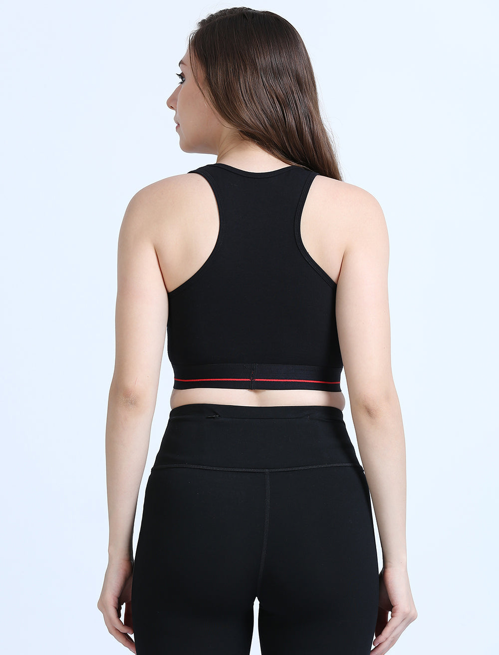 Black Organic Cotton Women's Active Sports Bra.