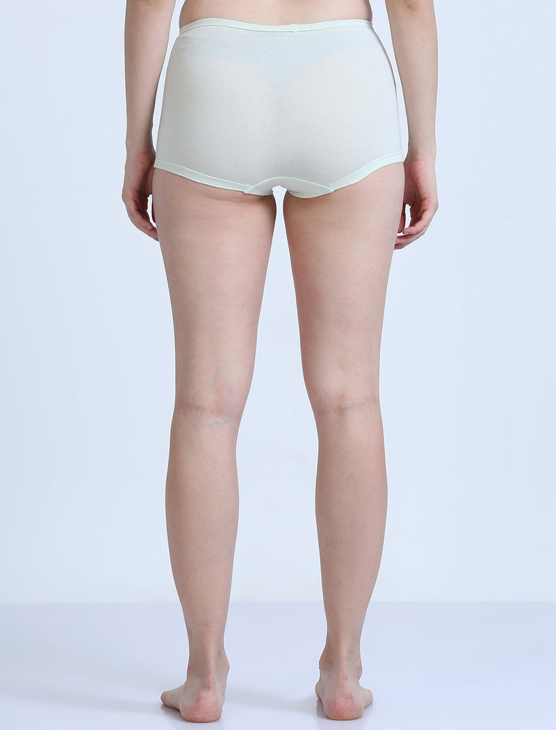 Pink and Canary Green Organic Cotton Boy Shorts for Women - Pack of 2