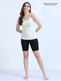 Dogwood Pink and Canary Green Thin-Strap Organic Cotton Camisole for Women - Pack of 2