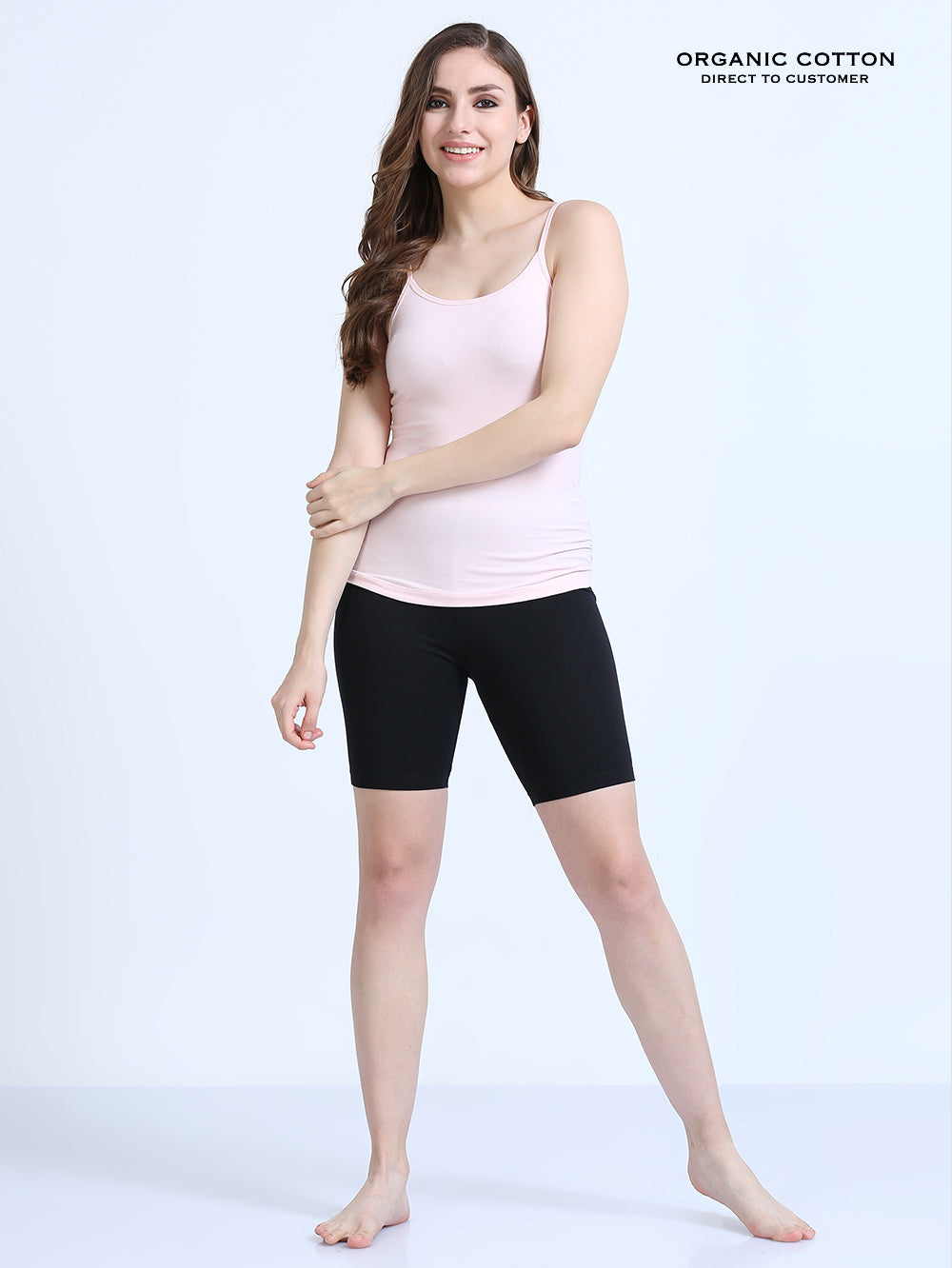 Dogwood Pink and Canary Green Thin-Strap Organic Cotton Camisole for Women - Pack of 2