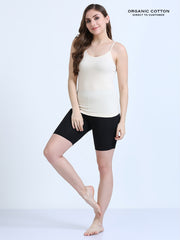 Black Thin-Strap Organic Cotton Camisole for Women. Pack of 2.