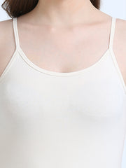 Black Thin-Strap Organic Cotton Camisole for Women. Pack of 2.