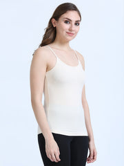 White swan Thin-Strap Organic Cotton Camisole for Women. Pack of 2.