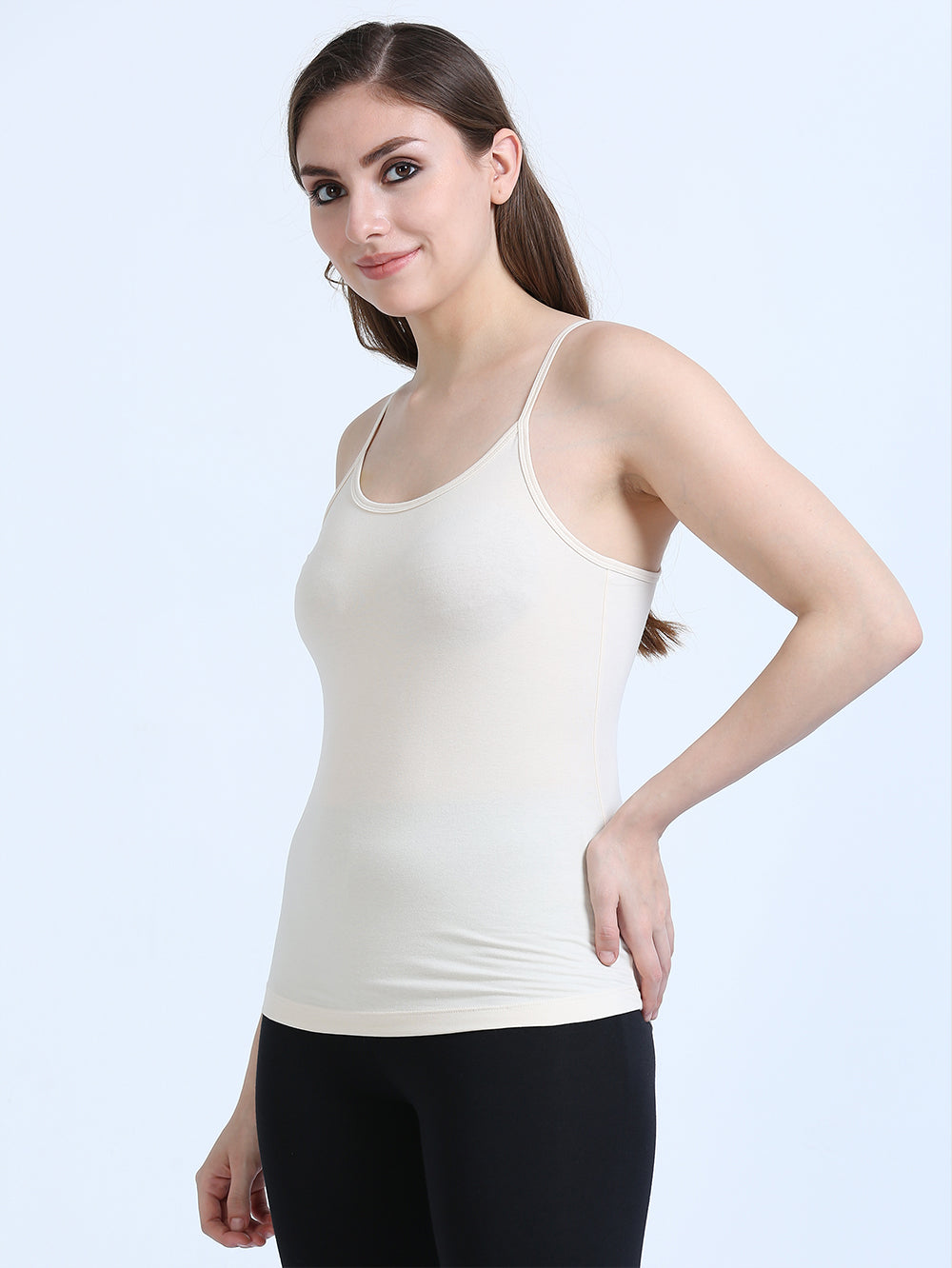 White Swan and White Swan Thin-Strap Organic Cotton Camisole for Women - Pack of 2