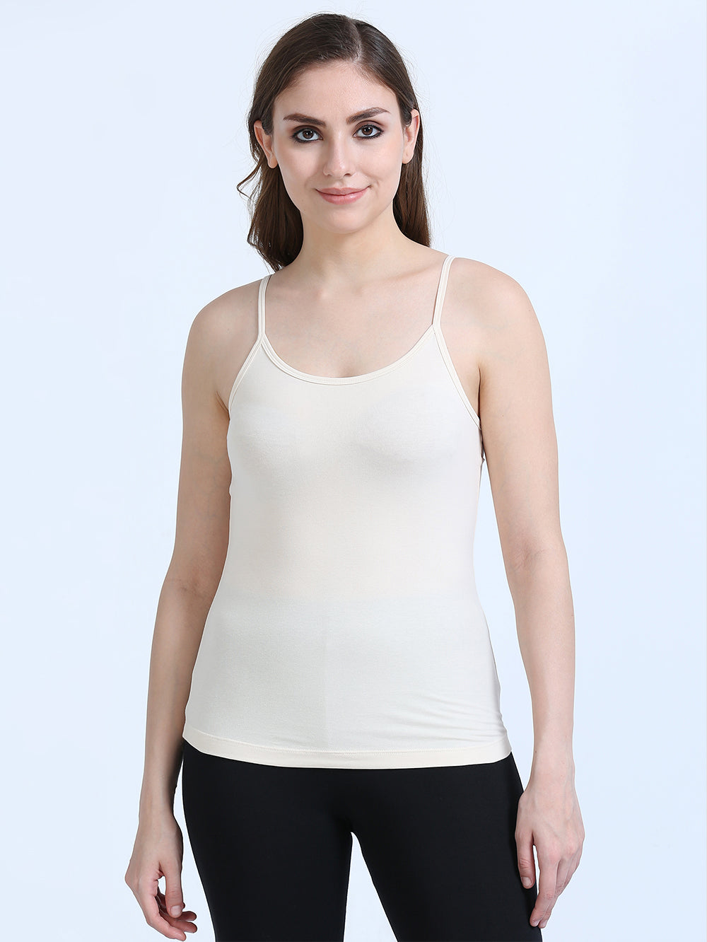 White Swan and White Swan Thin-Strap Organic Cotton Camisole for Women - Pack of 2