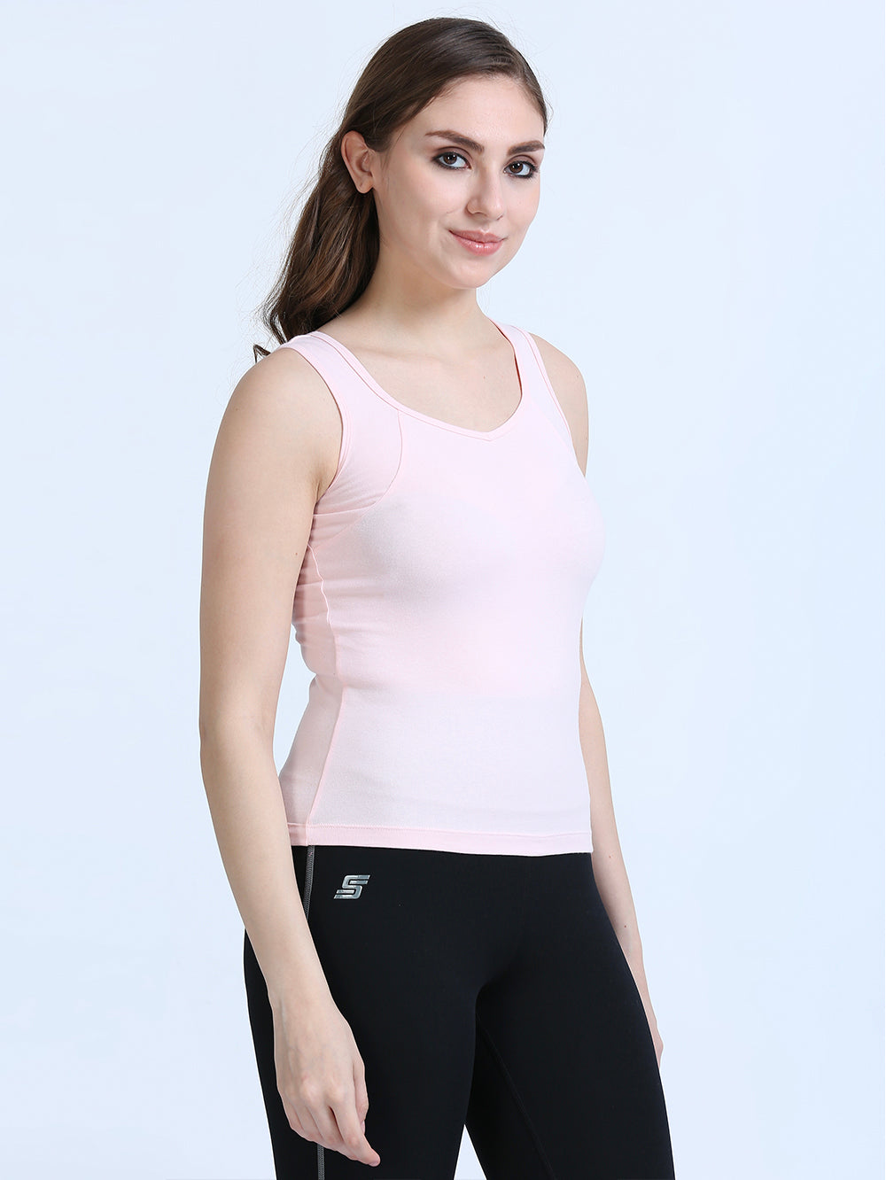 Dogwood Pink and Canary Green Wide-Strap Organic Cotton Camisole for Women-Pack of 2