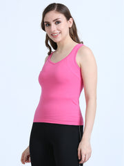 Dogwood Pink and Fandango Pink Wide-Strap Organic Cotton Camisole for Women-Pack of 2