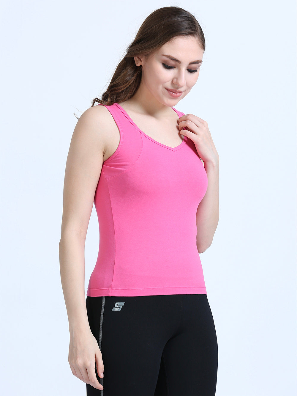 Dogwood Pink and Fandango Pink Wide-Strap Organic Cotton Camisole for Women-Pack of 2