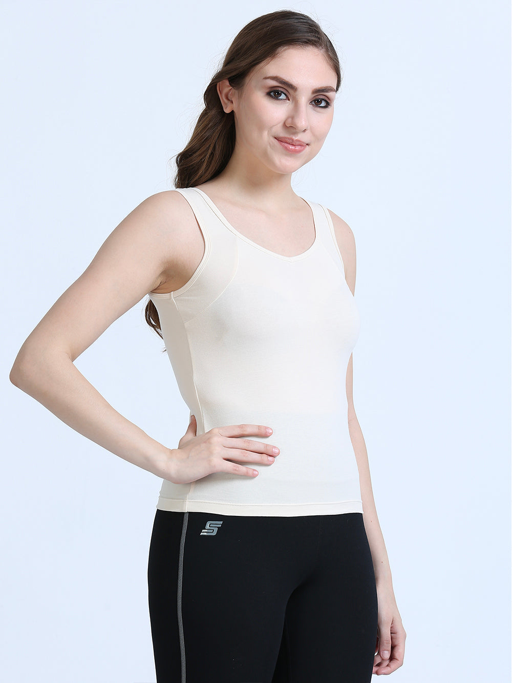 White Swan and White Swan Wide-Strap Organic Cotton Camisole for Women-Pack of 2
