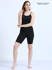 Black Premium Organic Cotton Cycling Shorts for Women. Pack of 2.