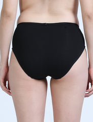 Black Organic Cotton Hipster Panty for Women. Pack of 2.