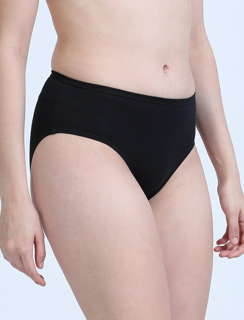 Black Organic Cotton Hipster Panty for Women. Pack of 2.