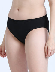 Black Organic Cotton Mid-Waist Panty for Women. Pack of 2.