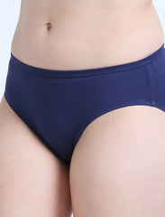 Medivel Blue Organic Cotton Mid-Waist Panty for Women. Pack of 2.