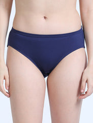 Black Organic Cotton Mid-Waist Panty for Women. Pack of 2.