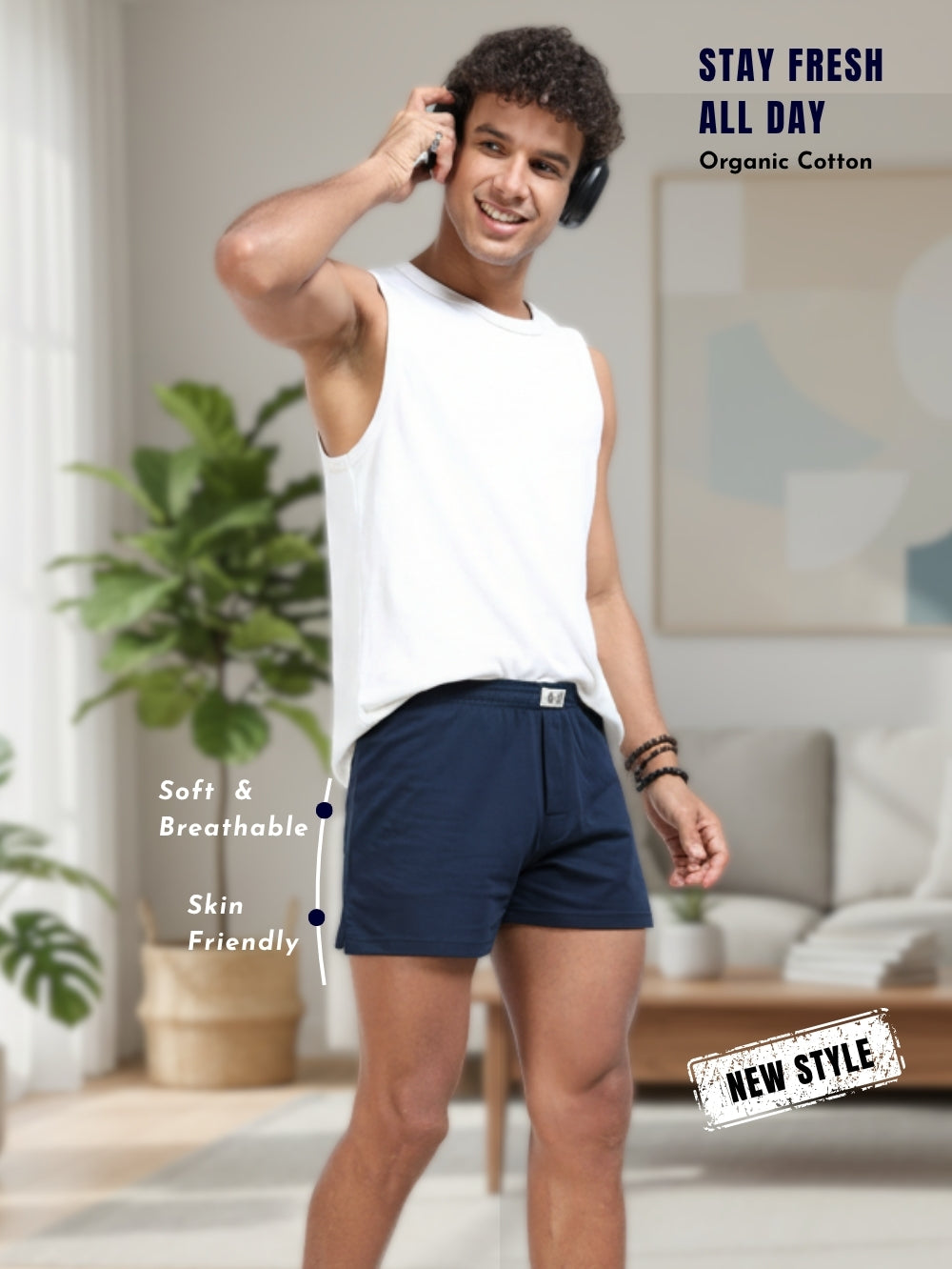 Organic Cotton Short Boxer for Mens - Pack of 3