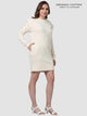 Beige Organic Cotton Oversized Flap-Shoulder Dress with Cuffed Sleeves & Pockets
